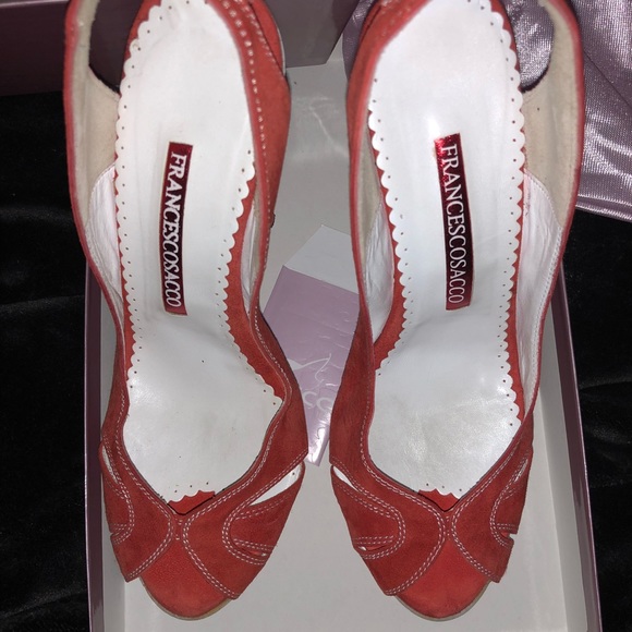 Jessica Rabbit Red suede pumps size 6.5 by Sacco - Picture 5 of 6